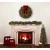 30" Pre-Lit Artificial Christmas Wreath with Pine Cones, Red Berries, and Velvet Bow - 4 of 4