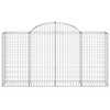 vidaXL Arched Gabion Basket 78.7"x19.7"x39.4"/47.2" Galvanized Iron - 3 of 4