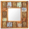 vidaXL Mirror with Buddha Cladding 19.7"x19.7" Solid Reclaimed Wood - 2 of 4