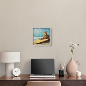 Art Remedy Cheetah Surfer Chic Coastal Wall Art Framed - 1 of 4