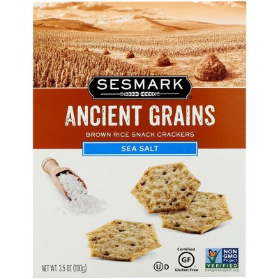 Sesmark Ancient Grains Sea Salt Crackers - 6 pack, 3.5 oz