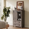 Farmhouse 5 Drawer Dresser for Bedroom, 48" Tall Wood Dresser Chest of Drawer with Sliding Barn Door, Adjustable Shelf, for Hallway, Living Room - 4 of 4