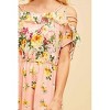 Women's Floral Lace Up Maxi Dress - entro - 4 of 4