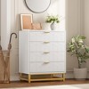 Modern Nightstand with 4 Drawers, Wooden Accent End Table with Metal Legs, Sofa Side Table for Small Space, 4 Drawer Dresser for Bedroom - 4 of 4
