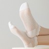 Anna-Kaci Women's Ribbed Ankle Socks with Ruffle Lettuce Trim Cuff Soft Breathable Knit 3-Pack - 3 of 3
