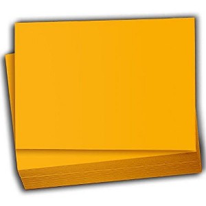 Hamilco Colored Scrapbook Cardstock Paper 5x7 Card Stock Paper 65 lb Cover 100 Pack (Sun Gold) - 1 of 4