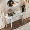 NicBex Half-Moon Shape Console Table with Mirrored Top, Entryway Table with Luted Glass & Knob Drawer, Side Table for Living Room, Entryway - 3 of 4