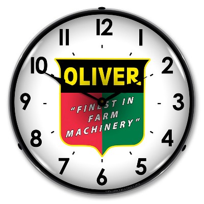 Collectable Sign & Clock | Oliver Farm Machinery LED Wall Clock Retro/Vintage, Lighted