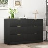 Standard Particle Board 6-Drawer Dresser with Large Storage and Modern Design and Durable Construction and Wavy Drawer Panels and Versatile Placement - 4 of 4