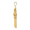 Black Bow Jewelry Men's 14k Yellow Gold Hollow Tube Rope Cross Pendant - 2 of 4