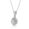 Haus of Brilliance Silver Diamond Accent Sunburst Milgrain Pendant Necklace - 3 of 4