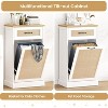 Tilt Out Trash Cabinet, Rattan Trash Can Cabinet with 10 Gallon Storage, Hidden Garbage Bin Holder for Kitchen Dining Living Room - 4 of 4