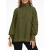 Clearlove Women's Lace V-Neck Loose Hoodie Lace Pullover Long Sleeve Sweatshirts Hoodies Tops - 2 of 4