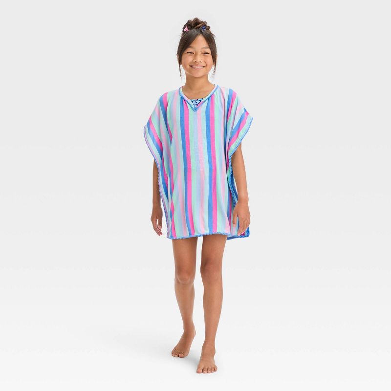 Girls&#39; Striped Cover Up Top - Cat &#38; Jack&#8482; Blue, 4 of 5