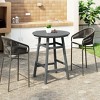 WestinTrends Malibu 35" All Weather HDPE Outdoor Patio Round Counter Height Bistro Table With Umbrella Hole - 2 of 4