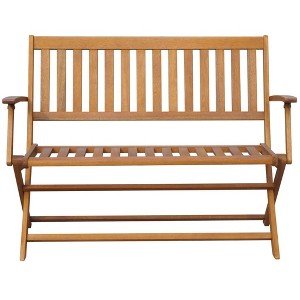 vidaXL Garden Bench Natural Wood Brown Solid Acacia Wood Standard - 1 of 4