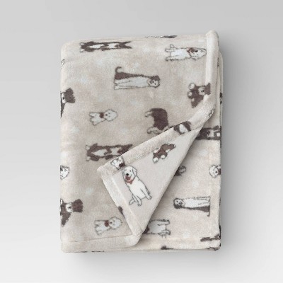 Novelty Recycled Printed Dogs Plush Throw Blanket