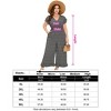Women's Plus Size Wide Leg Summer Jumpsuits Loose Short Sleeve One Piece Outfit Smocked Waist Floral Black Flower 4XL - 4 of 4