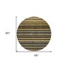 Gold Beige And Wheat Striped Washable Indoor Outdoor Area Rug - 3 of 4