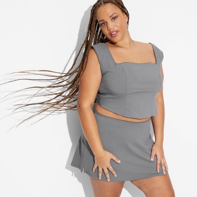 Women's Cap Sleeve Deep Scoopneck Top - Wild Fable™
