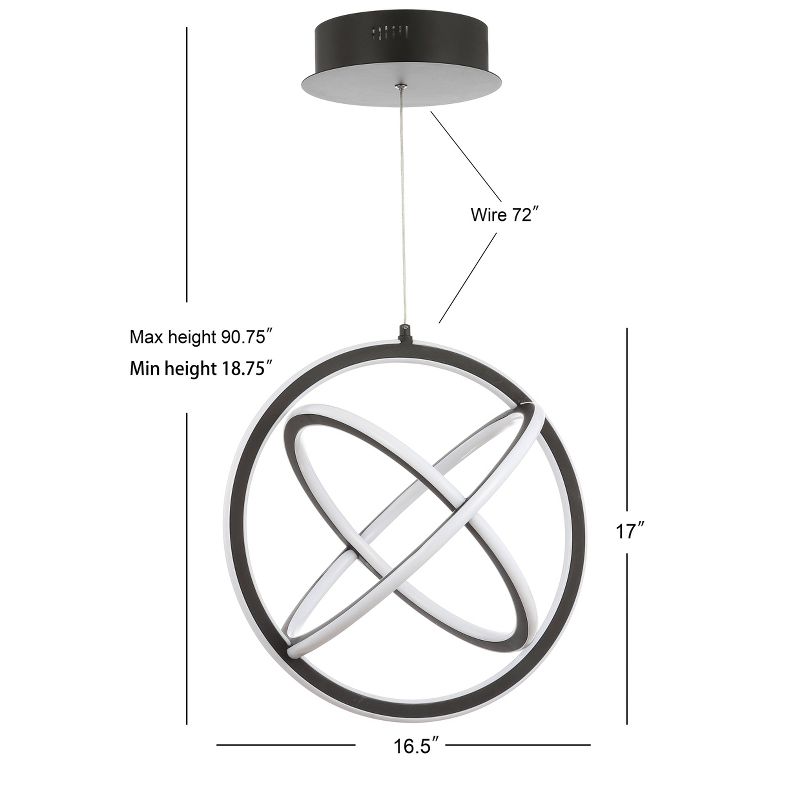 16.5&#34; Adjustable Orbit Pendant (Includes Energy Efficient Light Bulb) Black - JONATHAN Y, 5 of 7
