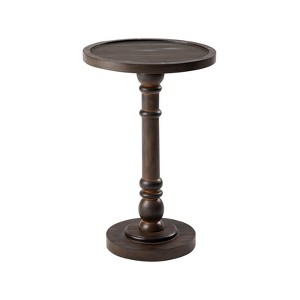 JIONJOY Classic Pedestal Side Table - Rustic Tray Top End Table for Living Room, Bedroom or Entryway - 1 of 4