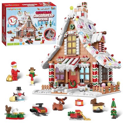 Fun Little Toys Christmas Gingerbread House Building Blocks