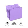 HITOUCH BUSINESS SERVICES Reinforced File Folders 1/3 Cut Letter Size Purple 100/Box TR508945/508945 - image 2 of 4