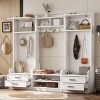 4-in-1 Hall Tree with Storage Cabinets, Drawers, Bench, 7 Hooks, Detachable MDF Entryway Coat Rack for Hallway or Mudroom - Cuddlewood - 2 of 4
