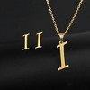 Initial Letter Pendant Necklace Earrings Set for Women Gold Plated Stainless Steel by Ginger Lyne - 2 of 4