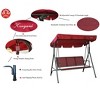 Kozyard Belle 3-Seater Outdoor Patio Glider Swing featuring a Durable, Weather-Resistant Powder-Coated Steel Frame and Comfortable Textilene Seats - 4 of 4