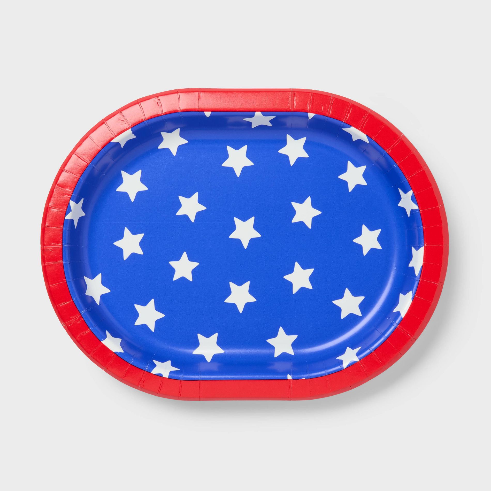 10ct 4th of July USA Star Buffet Paper Plates Blue - Spritz™