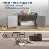 Nasitip Hidden Cat Litter Box Enclosure with Barn Door - End Table Style Furniture for Indoor Cats, White/Gray - 3 of 4