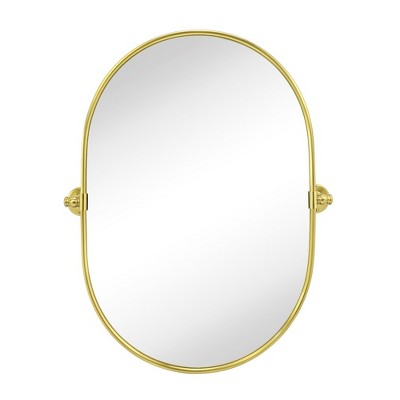 TEHOME Pill Oval Metal Framed Tilting Wall Mounted Bathroom Vanity Mirror