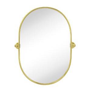 TEHOME Pill Oval Metal Framed Tilting Wall Mounted Bathroom Vanity Mirror - 1 of 4