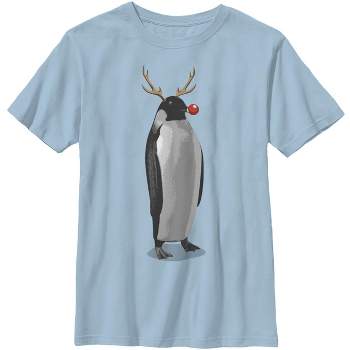 Boy's Lost Gods Christmas Penguin Reindeer T-Shirt