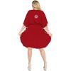 HAPPY BAY Women's House Daily Routine Evening Wear Loungewear Solid Casual Relaxed Caftan Knee Length Cover Up Dresses for Women One Size Red, Solid - 3 of 4