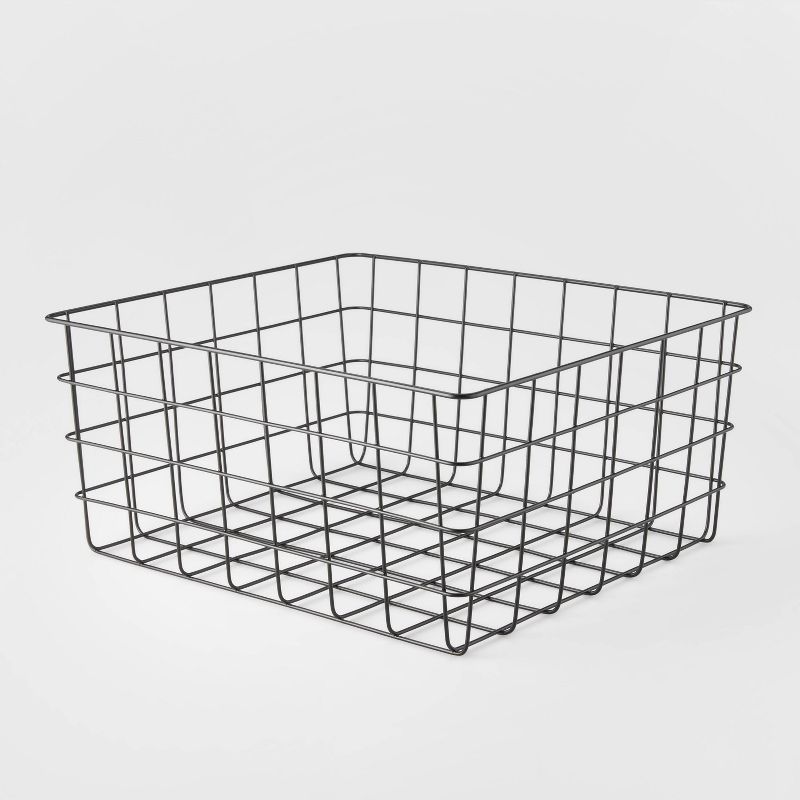 13&#34; Rectangular Wire Decorative Basket Black - Brightroom&#8482;, 1 of 6