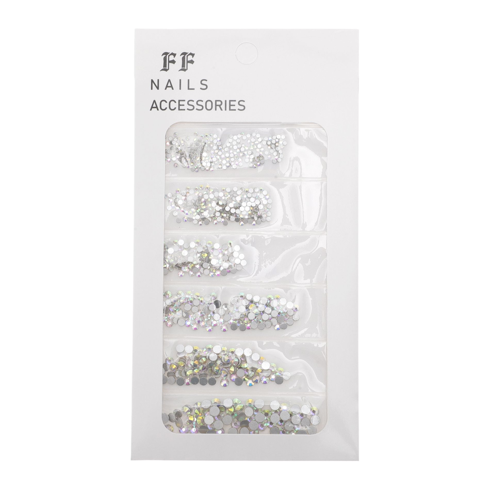 Unique Bargains Flat Bottom Style Rhinestone Nail Supplies Assorted Color 1 Set