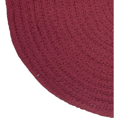Burgundy Oval Braided Synthetic Reversible Rug 20" x 30"