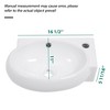 SEVOBAL Bathroom Sinks Ceramic Rectangle Wall Mount Vessel Sink with Single Faucet Hole and Overflow, White, 20.08"*14.57"*9.06" - 2 of 4