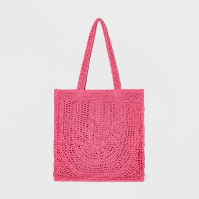 Alabaster Pink Small Crochet Tote Bag