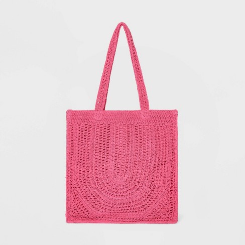 Universal Thread Crochet Tote Handbag - Pink studiosimpact.com