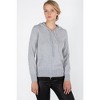 JENNIE LIU Women's 100% Pure Cashmere Long Sleeve Zip Hoodie Cardigan Sweater - 3 of 4
