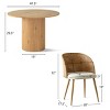 41.5" Dining Set for 4,Pedestal Black Round Dining Table with 4 Upholstered Double Layer Rattan Dining Chair for Farmhouse Dining Room-Tanpinhause - 3 of 4