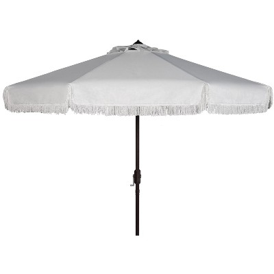 Milan Fringe 9Ft Crank Push Button Tilt Umbrella - PAT8008 - Safavieh