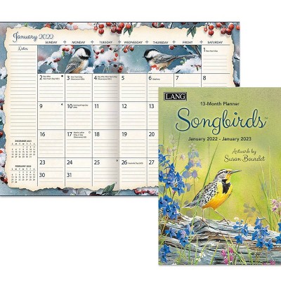 2022 Monthly Planner 13 Month 8.5"x12" Songbirds - Lang