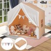 Costway Kid's Play Tent Toddler Playhouse Castle Solid Wood Frame with Washable Mat Orange/Pink - image 4 of 4