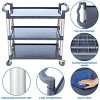 Utility Service Cart 3 Shelf with Wheels, Plastic Heavy Duty Rolling Utility/Push Cart for Commercial/Restaurant/Office/Kitchen - 2 of 4