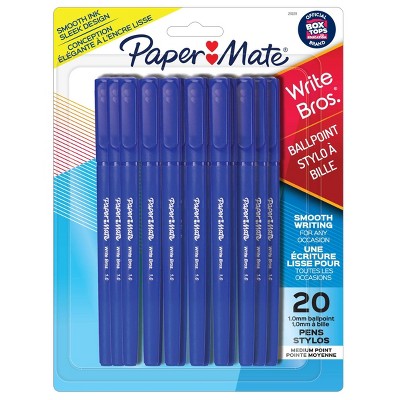 Paper Mate Write Bros. 20pk Ballpoint Pens 1.00mm Medium Tip Blue